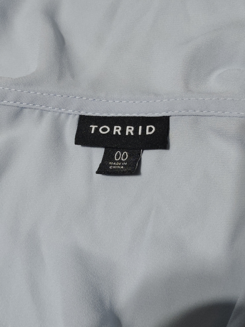 Torrid Pale Blue Spaghetti Strap Ruffled Blouse Size 00 - Picture 4 of 5